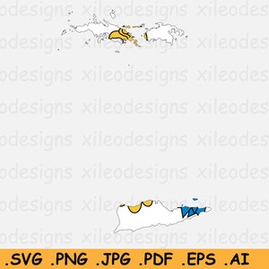 Mapa da bandeira das Ilhas Virgens dos EUA SVG, USVI EUA Estados Unidos da América, Território Ultramarino Americano, SVG Cut File Clipart eps ai png jpg pdf
