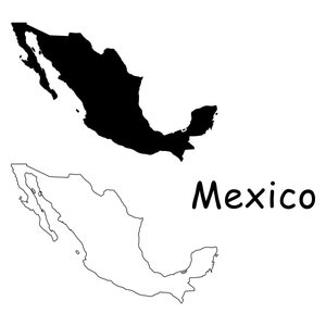 Karte von Mexiko, mexikanische Karte, detaillierte solide Umrisskarte von Mexiko, sofortiger digitaler Download svg png eps ai