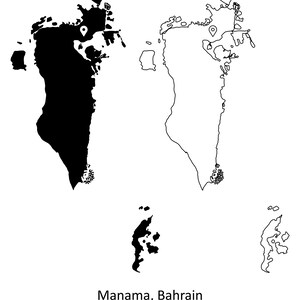 Manama Bahrain Karte Hauptstadt Landort Pin Schwarz Weiß Silhouette Umriss Geografie Region Landkarten Bahraini jpg svg png ai eps