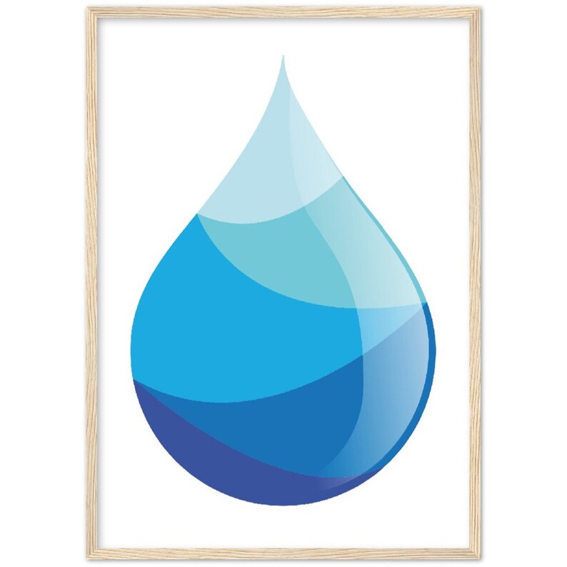 Waterdrop Wall Art for Entryway Wall Decor Blue Water Art for Office