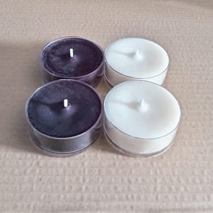2pcs Natural Soy white Wax Maxi Tea Lights - Homemade Carol&#39;s Candles Large clear cup candle