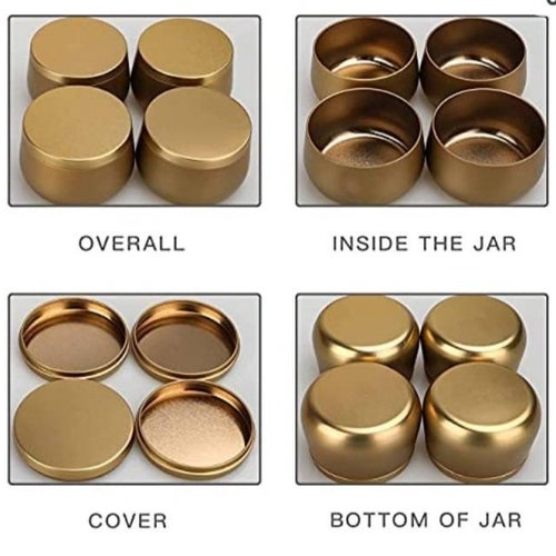 8oz Gold or Black Empty Candle Tin Tinplate Vessel Storage Etsy UK