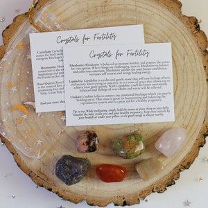 Crystals for fertility, Fertility crystal kit, Fertility crystals, Fertility gift, Fertility support crystal set, Fertility crystal set