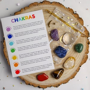 Chakra crystal set, Chakra crystals, Healing crystals, Crystal gift set, Chakra gifts, Chakra stones, Chakra crystal healing kit, 7 Chakras