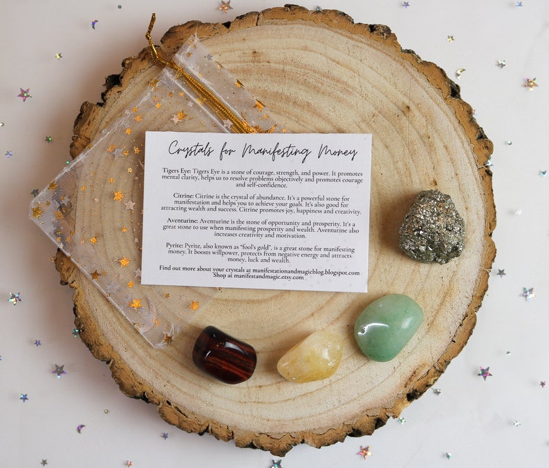 Crystals for manifesting money Crystal kit for attracting Etsy