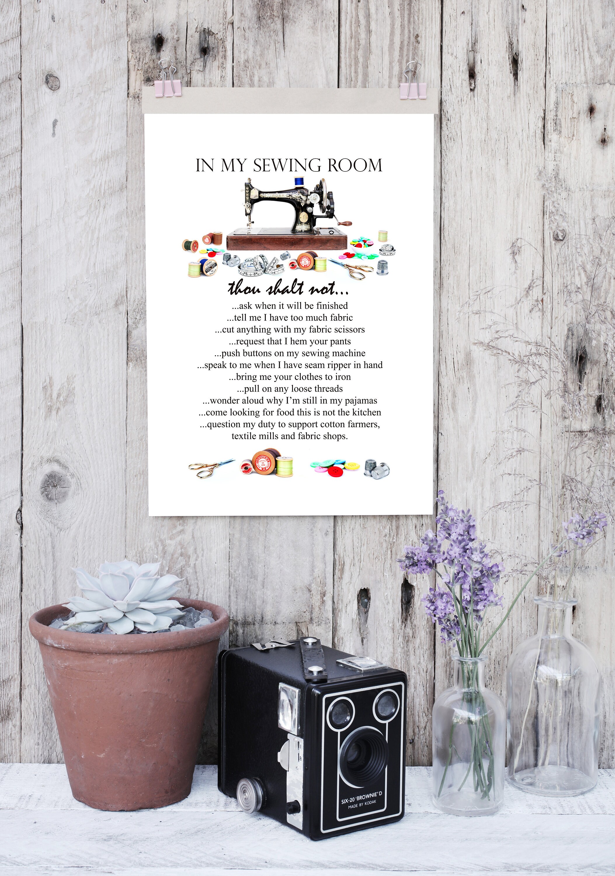 In My Sewing Room Large Downloadable Modern Stylish Printable Wall Art ...