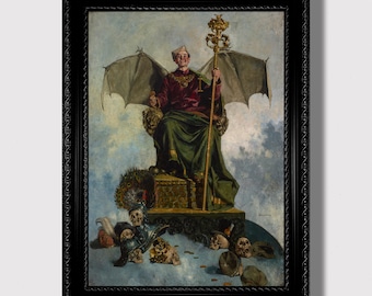 Allegory of Satan – Lord of the World Occult Print, Infernal Dark Art Wall Decor