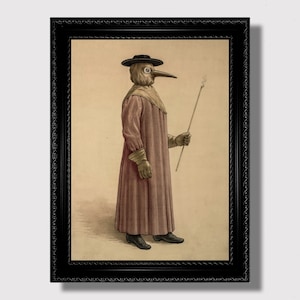 Medieval Plague Doctor – Creepy Halloween Wall Art, Dark Academia Print, Gothic Vintage Home Decor, Macabre Gift Idea