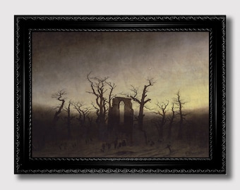 The Abbey in the Oakwood by Caspar David Friedrich – Gothic Romantic Landscape Art Print