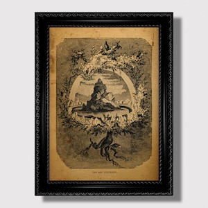 Yggdrasil the World Tree – Viking Norse Mythology Wall Art, Ancient Symbolic Decor, Pagan Nordic Home Hanging Print