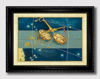 天秤座の占星術アートプリント - 宇宙星座ポスター、星占い愛好家のための星図壁装飾