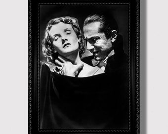 Póster vintage de Drácula: Impresión del vampiro Bela Lugosi, icono del terror clásico, decoración de pared de cine gótico, decoración retro de películas de monstruos