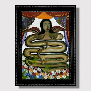 Damballah the Serpent Spirit – Voodoo Wall Hanging, Afro-Caribbean Mystical Print, Powerful Vodou Deity Art for Home Decoration