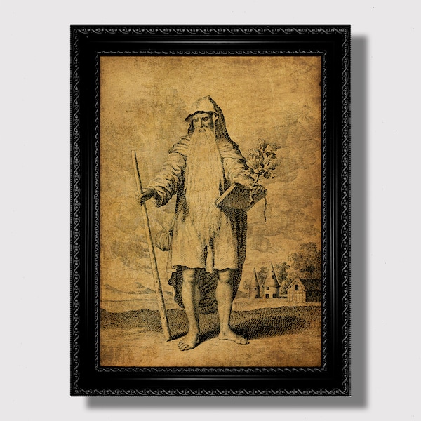 Celtic Druid. Pagan art print.