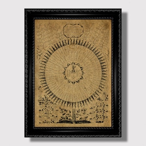 72 Names of God – Antique Kabbalistic Print, Mystical Hebrew Sacred Geometry Wall Art, Occult Judaica Gift for Esoteric Interiors
