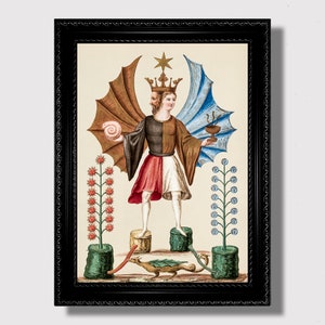 Esoteric King & Queen of Alchemy – Occult Duality Symbol, Hermetic Mystical Wall Art, Vintage Alchemical Wedding Illustration