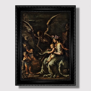 Human Fragility – Dark Baroque Art Print, Memento Mori Illustration, Gothic Style Wall Decor, Symbols of Mortality and Decay