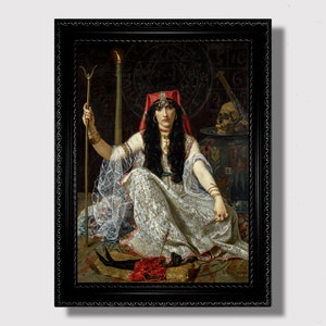 The Sorceress – Witchy Wall Hanging, Magical Occult Art Print, Dark Mystic Decor
