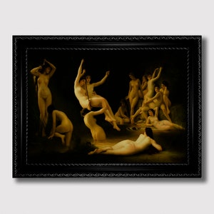 Nymfer dansar – Klassisk sensuell nakenposter, romantisk fantasiposter, mytologiinspirerad erotisk väggposter