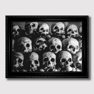 Paris Ossuary Skulls – Death-Themed Macabre Art Print, Dark History Poster, Gothic Academia Gift, Grim Romantic Aesthetic
