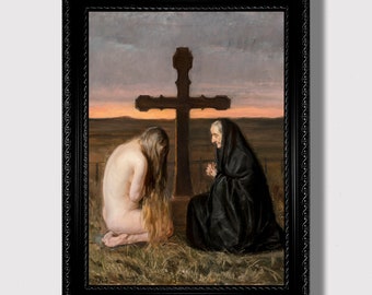 Silent Grief – Dark Romanticism Wall Art Print, Gothic Home Interior Decoration