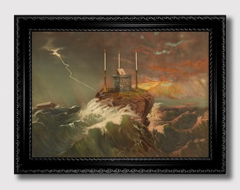 Rock of Masonry – Masonic Altar Print, Freemason Symbolism Poster, Spiritual Occult Decor