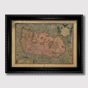 Alte Karte von Irland – Vintage Geographie Kunstdruck, keltische Geographie Illustration, Geschenk für Kartenliebhaber
