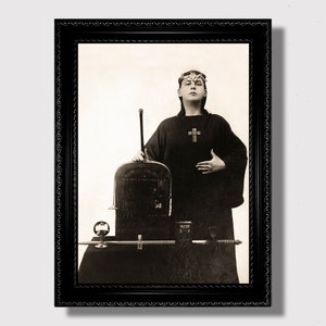 Thelema Magician Aleister Crowley – Rare Occult Vintage Photo Print, Magick Altar Wall Art for Esoteric Gothic Decor,