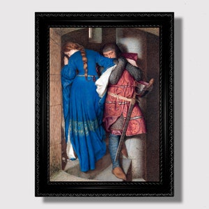 Hellelil and Hildebrand – Pre-Raphaelite Tragic Love Art Print, Historical Romance Wall Decor, Romantic Medieval Style Home Decoration