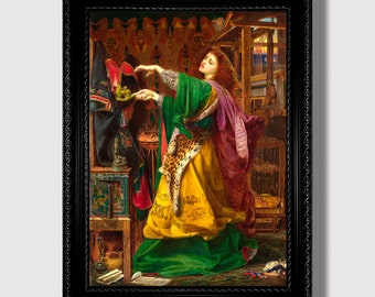 Morgan le Fay – Lámina artística de hechicera celta, decoración de pared de bruja mítica