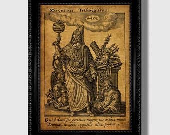 Hermes Mercurius Trismegistus. Occult Art Poster.