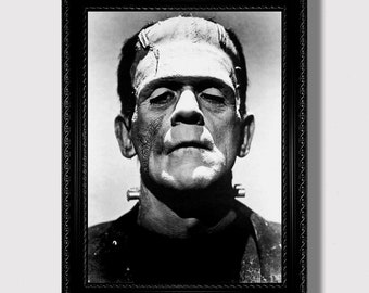 Boris Karloff as Frankenstein. Horror Movie Art Print.
