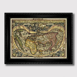 Ptolemäus Weltkarte - Kartographie-Druck im mittelalterlichen Stil, Vintage Historische Wandkunst, Antike Ästhetische Reproduktion