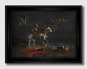 Death Triumphant – Grim Reaper Wall Art, Memento Mori Print, Dark Symbolism of Life & Mortality