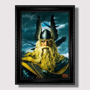Odin the Allfather – Powerful Scandinavian God Wall Art, Viking Norse Pagan Decor, Mystical Warrior Spirit Print for Home Decoration