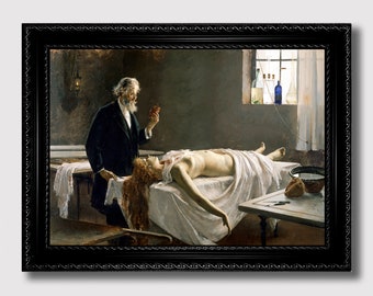 Hjärtats anatomi – makabert medicinskt tryck, mörk gotisk väggdekor, present till anatomisk konstälskare