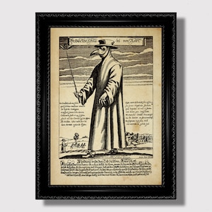 Plague Doctor of Rome – Medieval Death Doctor Reproduction, Dark Historical Art Print, Gothic Home Wall Decor, Macabre Gift Illustration