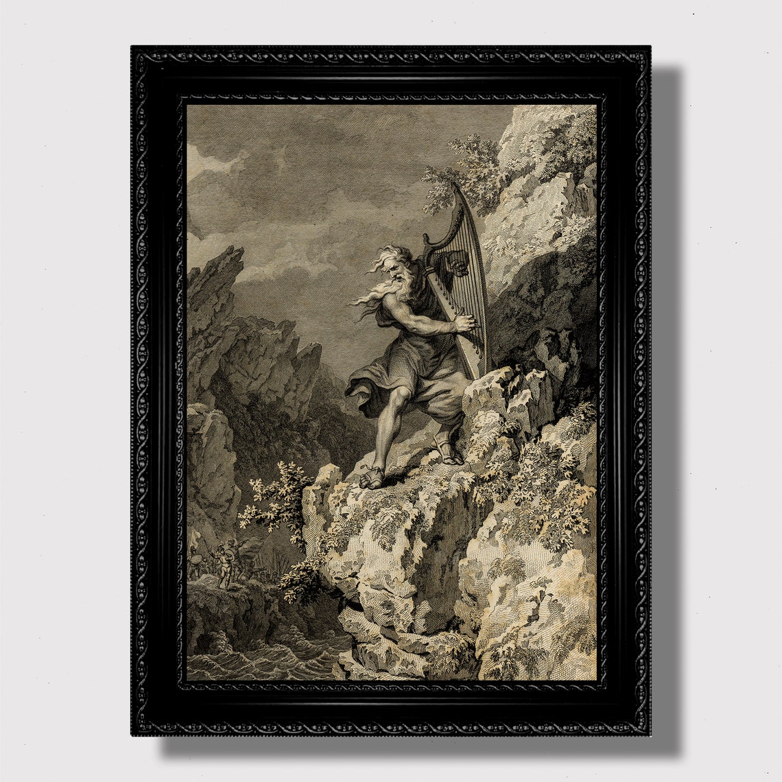 Celtic Druid Playing the Harp. Ancient Religion Art Print. Etsy Canada