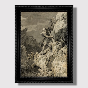 Celtic Druid with Harp – Mystical Pagan Wall Art, Dark Druidic Religion Print for Magic-Inspired Decor, Ancient Spiritual Wall Hanging