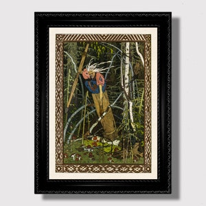 Baba Jaga im Mörser. Dunkle Kunst Poster.