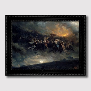 Odin&#39;s Wild Hunt Print: Norse Mythology, Scandinavian Wall Art