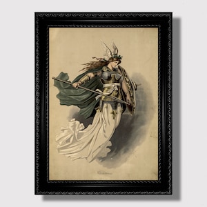 Valkyrie Warrior Maiden – Norse Mythology Wall Art, Divine Feminine Power, Pagan Viking Home Decor, Magical Nordic Gift, Scandinavian Print