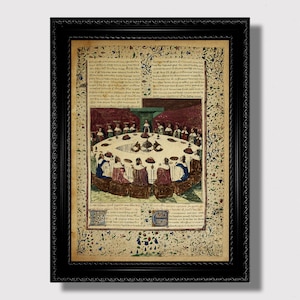 King Arthur&#39;s Round Table – Medieval Art Print, Camelot Home Decor, Chivalric Ritual, Pentecost Gathering, Knightly Legend Poster