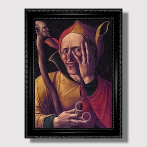 The Laughing Fool – Medieval Art Reproduction, Jester Wall Print for Gothic Home Decor, Renaissance Humor Print, Antique-Style Gift