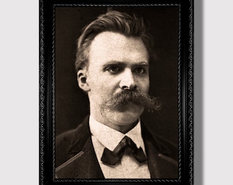 Friedrich Nietzsche Portrait – Existential Home Decor for Lovers of Dark Romanticism, Vintage Philosophy Print