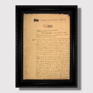 Dracula: The Undead Manuscript – Vintage Gothic Horror Literature Wall Art, Creepy Vampire Novel Page Print, Dark Academia Room Decor