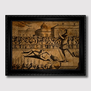 The Grim Art of the Executioner – Medieval Beheading Scene Reproduction, Macabre Dark Art Print, Gothic Wall Decor, Morbid History Gift