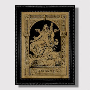 Freya Norse Goddess of Love and Magic – Viking Feminine Power Art Print, Mystical Pagan Wall Decor, Gift for Witches and Wild Women