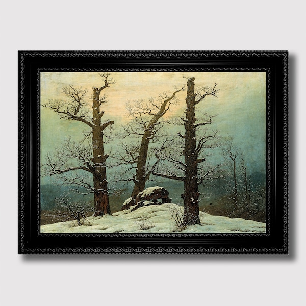 Cairn in Snow. Giant's Grave in the Snow. Winter Landscape Wall Art.