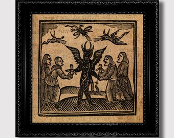 Wax Dolls Given to the Devil – Witches’ Black Magic Wall Hanging, Occult Dark Ritual Decoration
